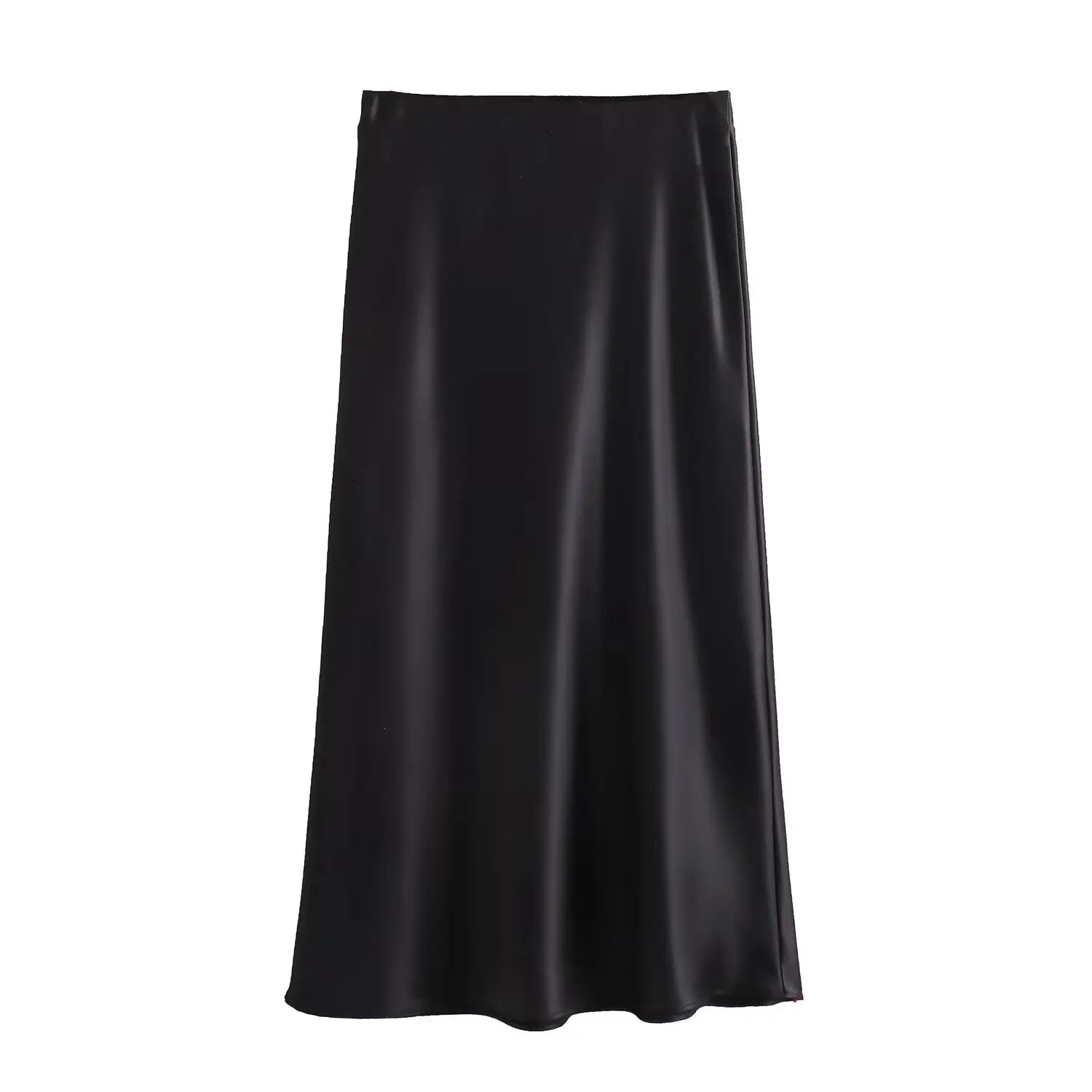 HH Skirts For Women 2024 Summer Solid Satin Sheath Long Skirt Female Show Curve Beach Outfits For Woman Mermaid Skirts