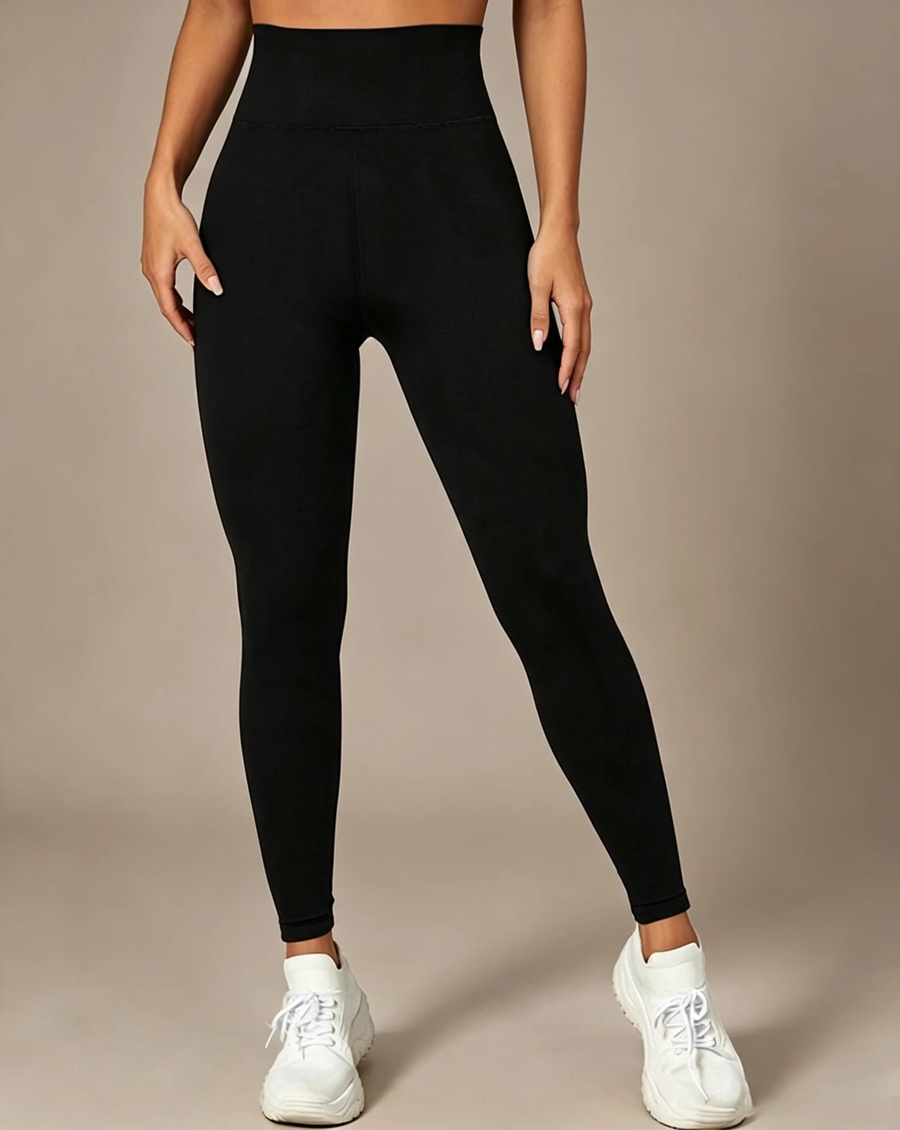 Women's Yoga Leggings Solid Color High Waisted Slim Fit Hip Lifting Stretch Leggings Quick Drying Breathable Fitness Sport Pants