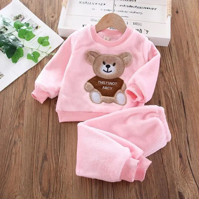 Fleece Hooded Baby Outfit Set