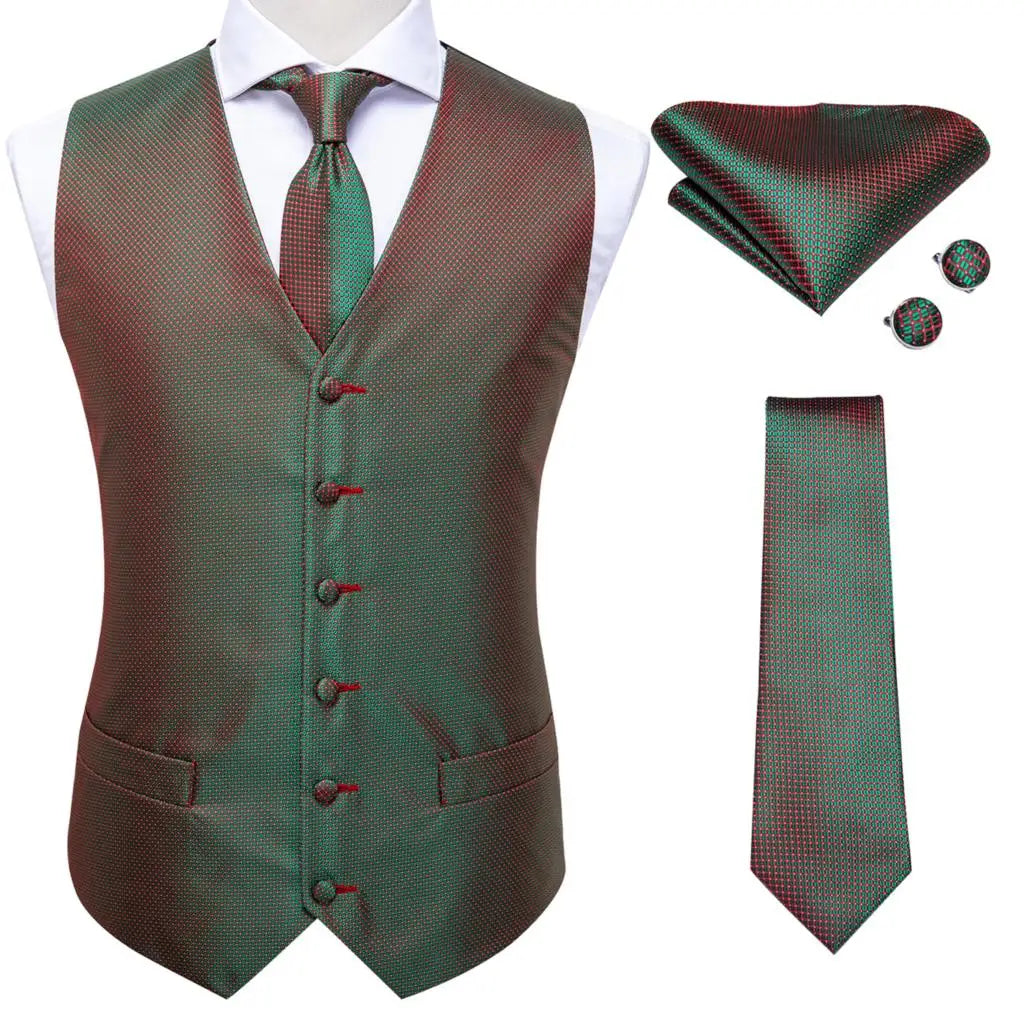 Men’s Silk Jacquard Suit Vest Set