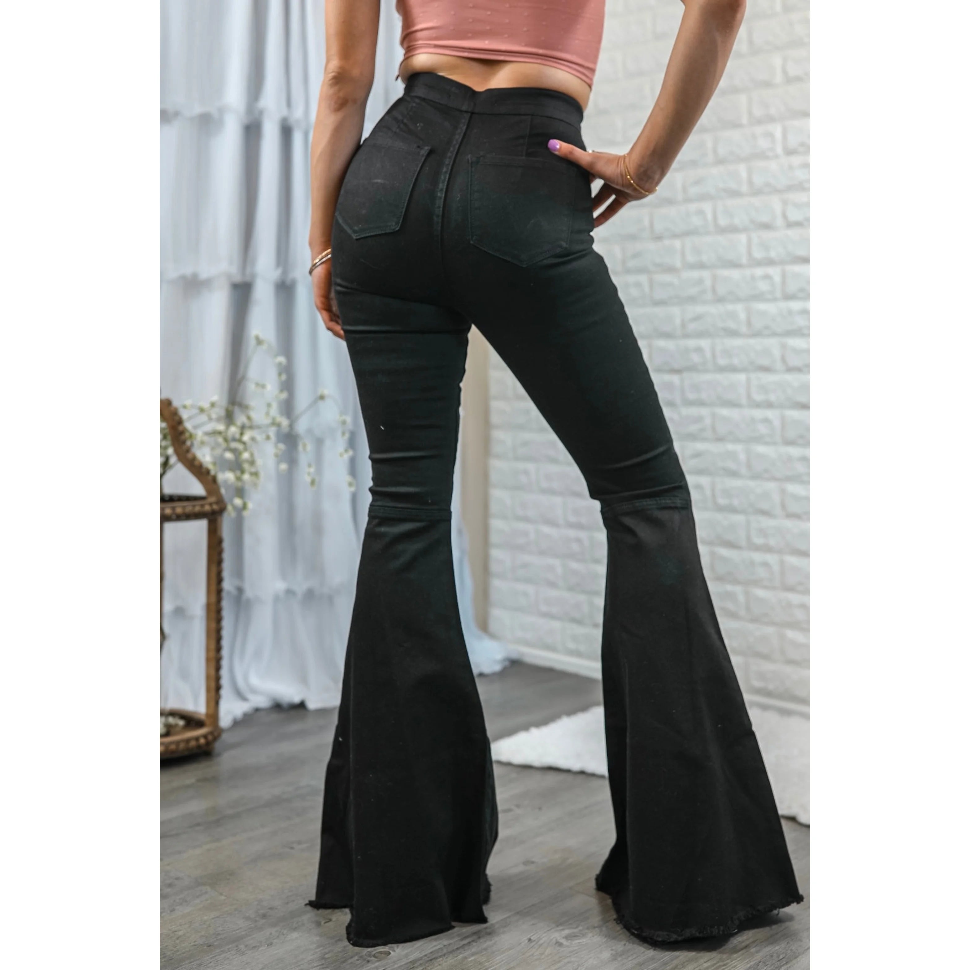 Super Flare Black Jeans