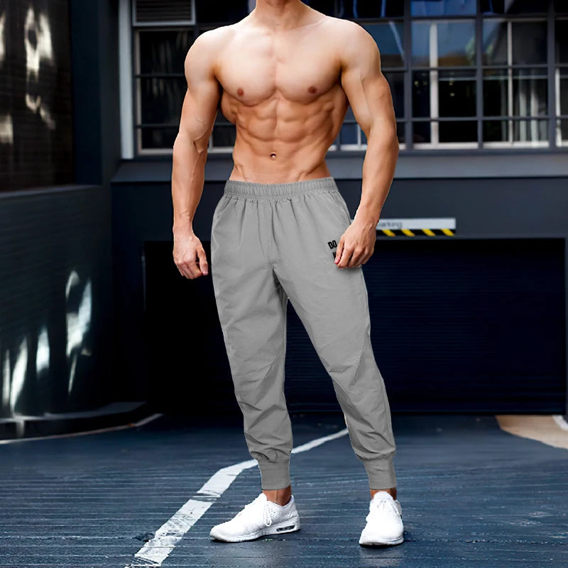 Joggers Pants Men Muscle Fitness Running Pants Training Sport Quick Dry Gym Training Sweatpants Bodybuilding Beam Mouth Trouser