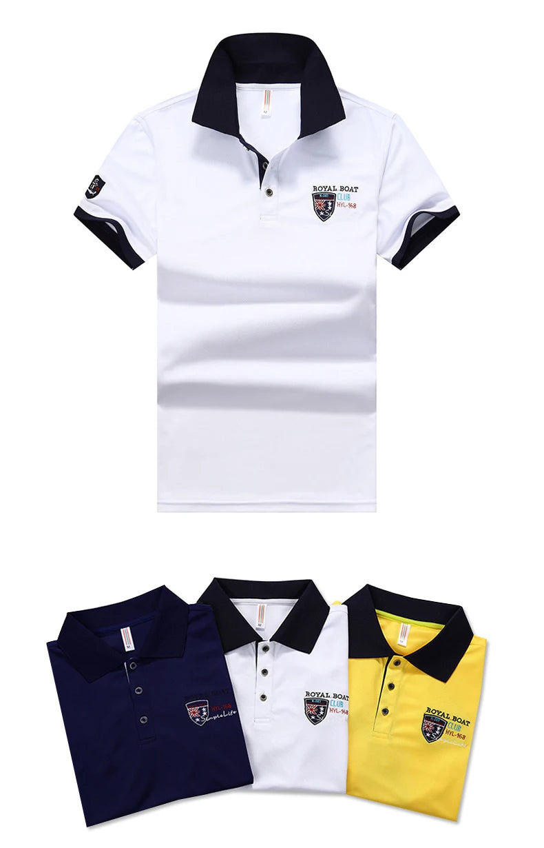Polo Shirt Men Summer New Men's Short-Sleeved Polo Shirt Mens Embroidery Synthetic Fiber Fabric Youth Casual Business Polo Shirt