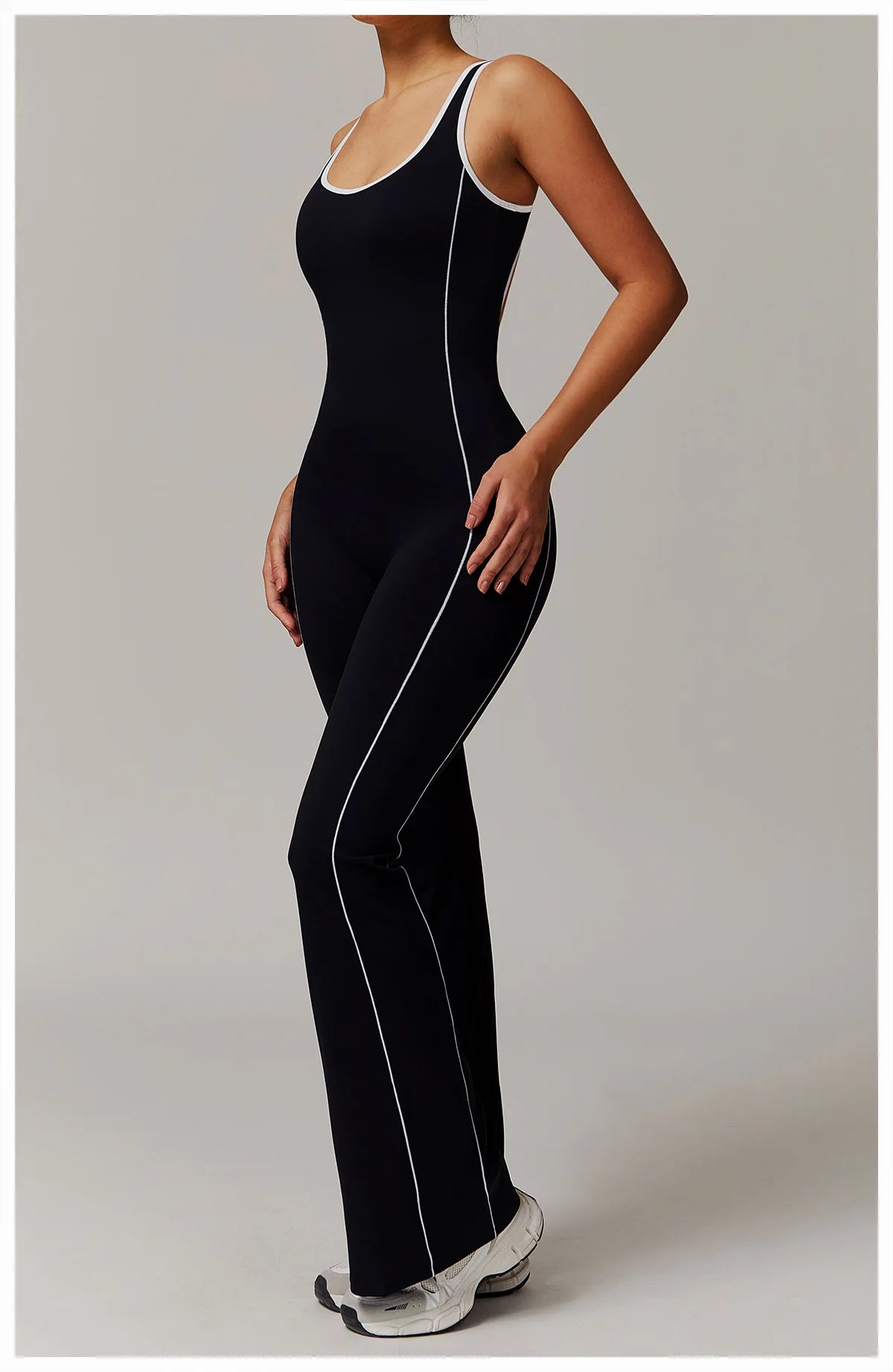 Sleek Back Hollow Bodysuit Jumpsuit