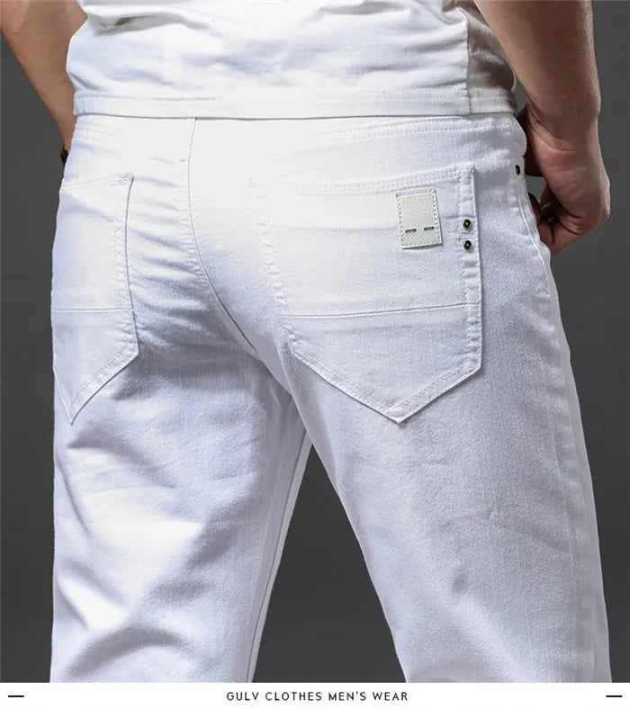 Slim Fit White Stretch Jeans