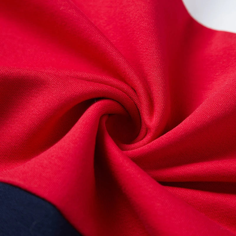 Long Sleeve Patchwork Cotton Polo