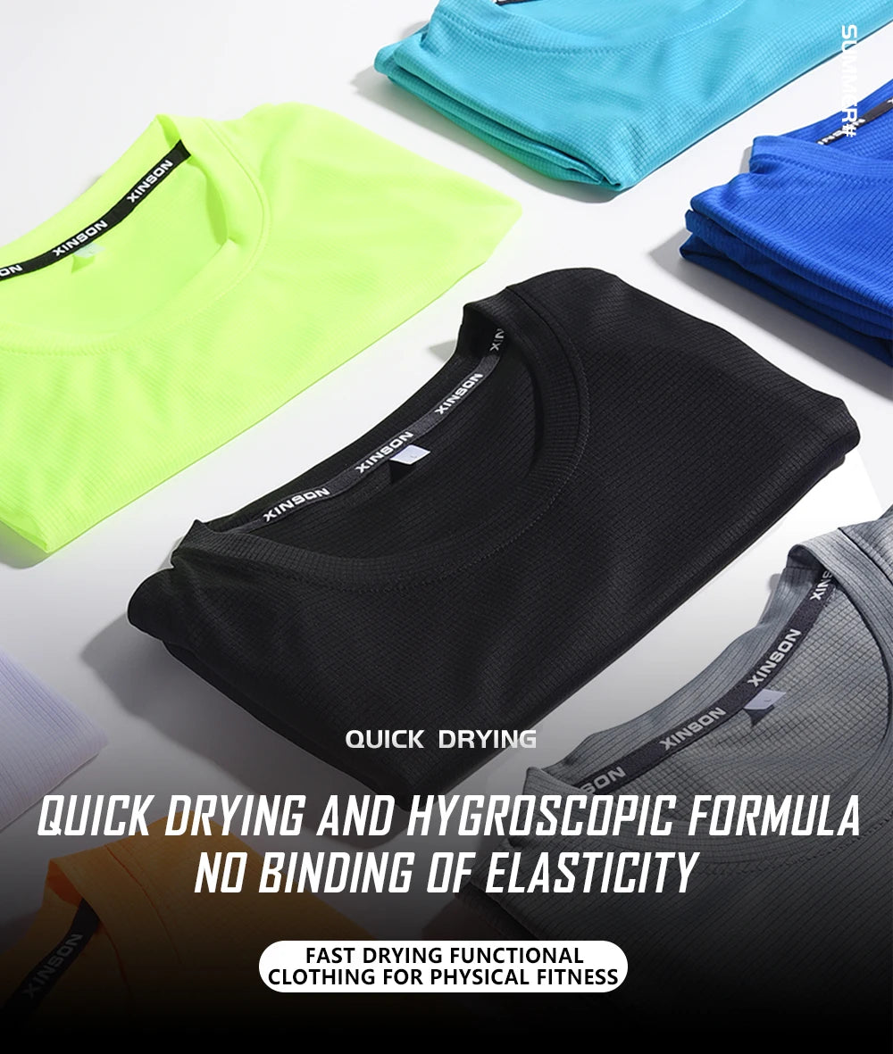 Men's Fitness Gym T Shirts 2020 Shirt Homme Running Men Designer Quick Dry T-Shirts Running Slim Fit Tops Tees Sport Muscle Tee