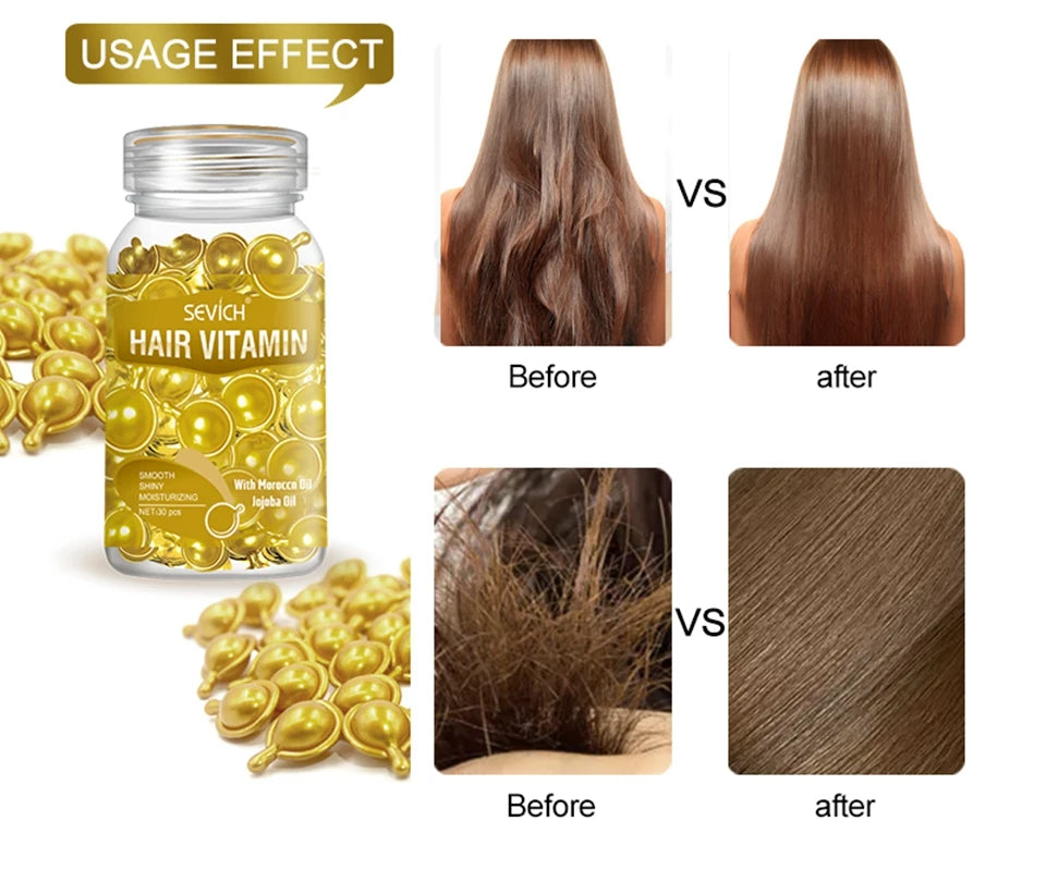 Keratin Vitamin Hair Oil Capsules