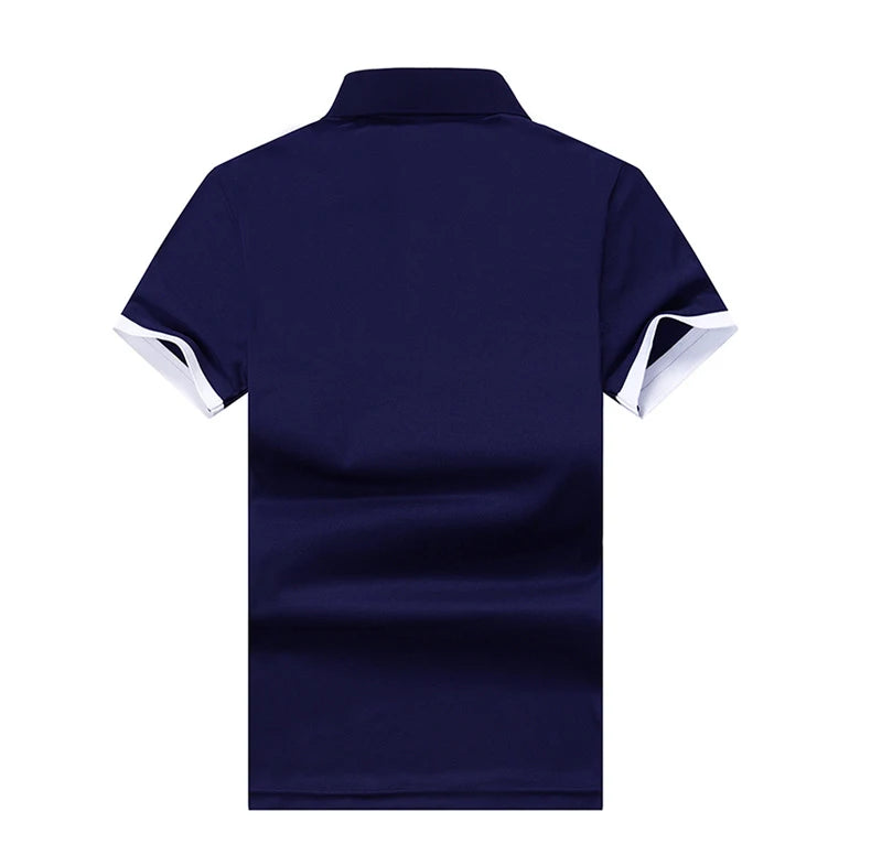 Polo Shirt Men Summer New Men's Short-Sleeved Polo Shirt Mens Embroidery Synthetic Fiber Fabric Youth Casual Business Polo Shirt