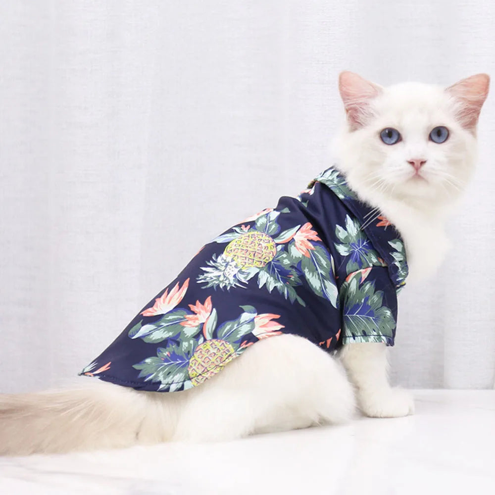 Hawaiian Print Breathable Dog Shirt