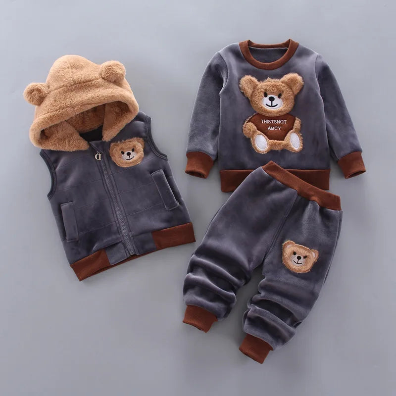 Fleece Hooded Baby Outfit Set