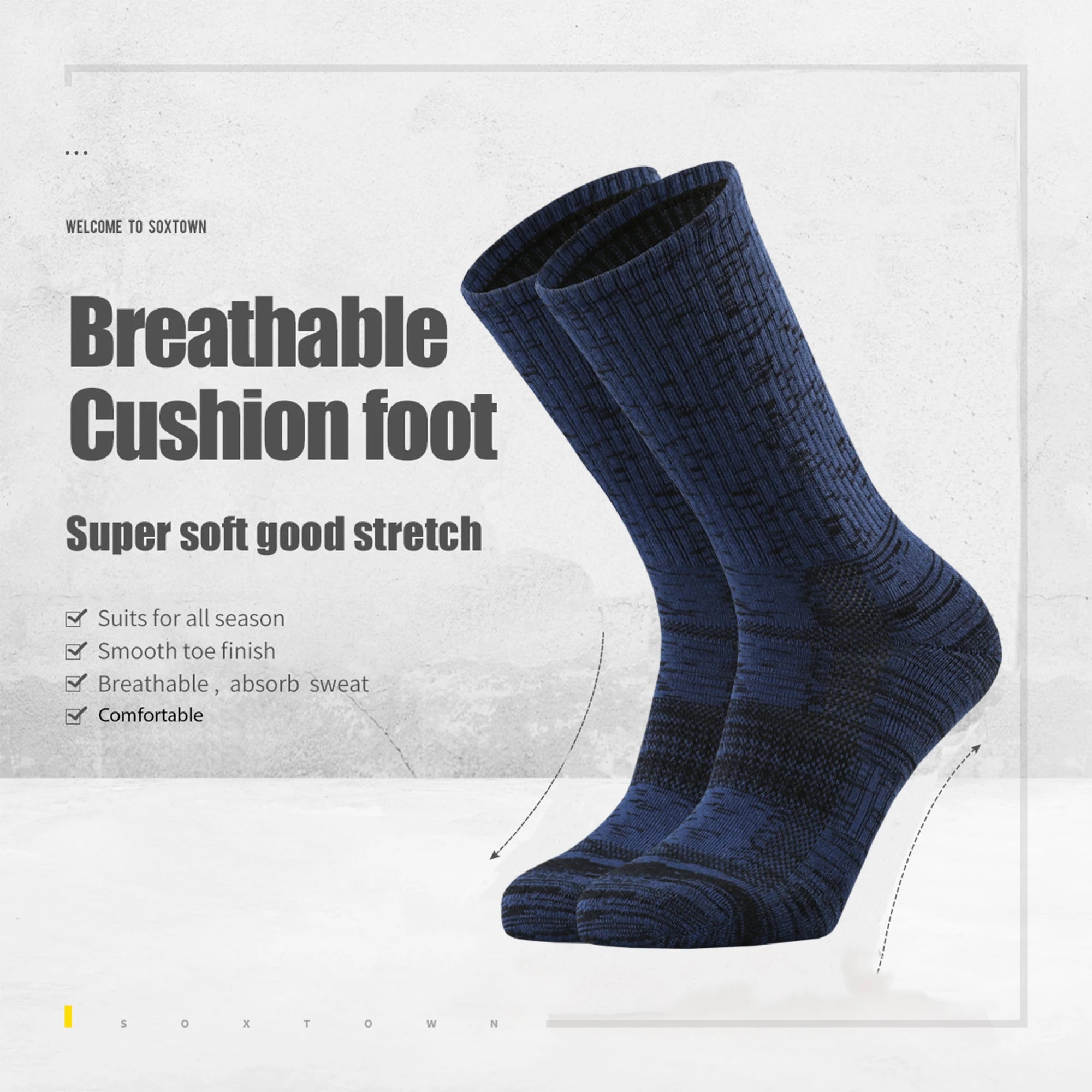 Unisex Cushioned Performance Crew Socks