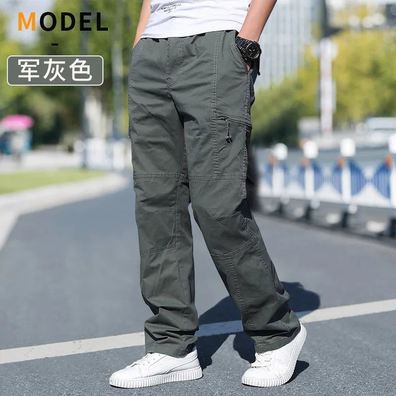 Loose Cotton Cargo Work Pants