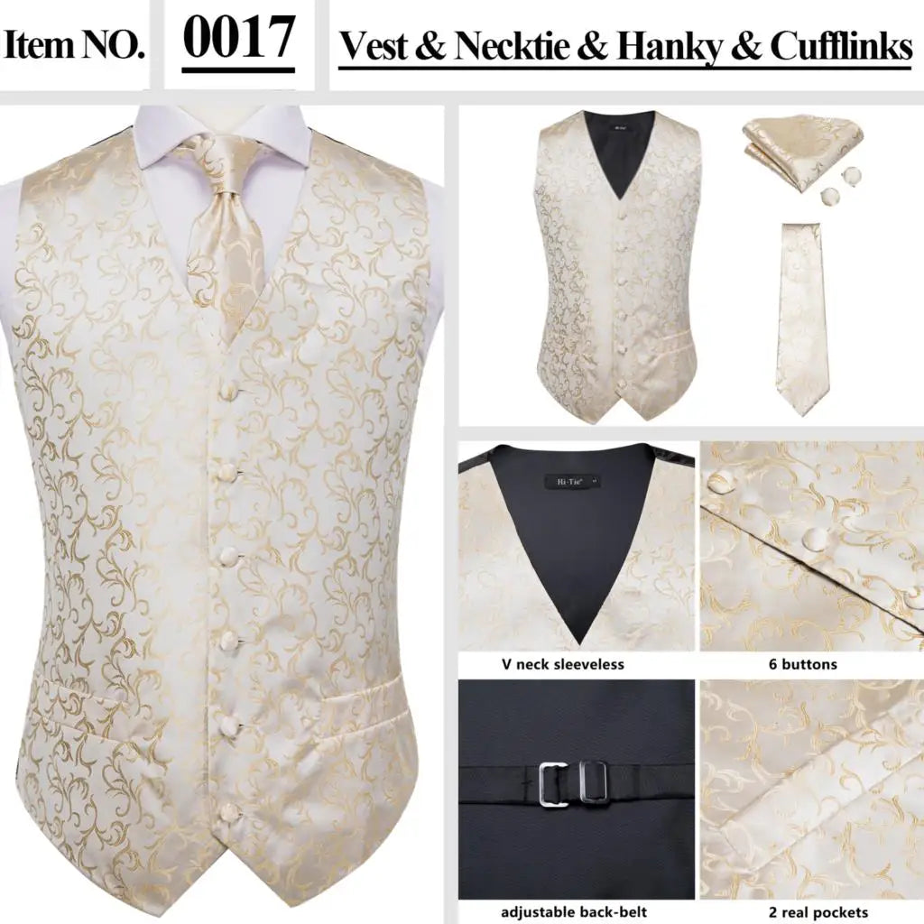 Men’s Silk Jacquard Suit Vest Set