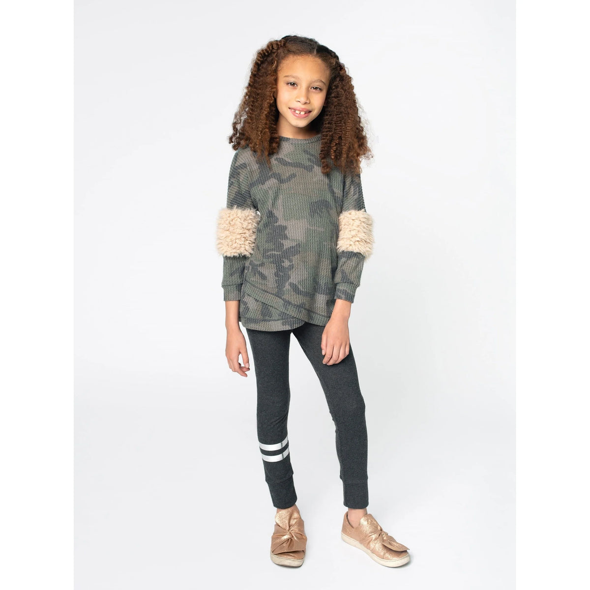 Foil Stripe Jersey Leggings