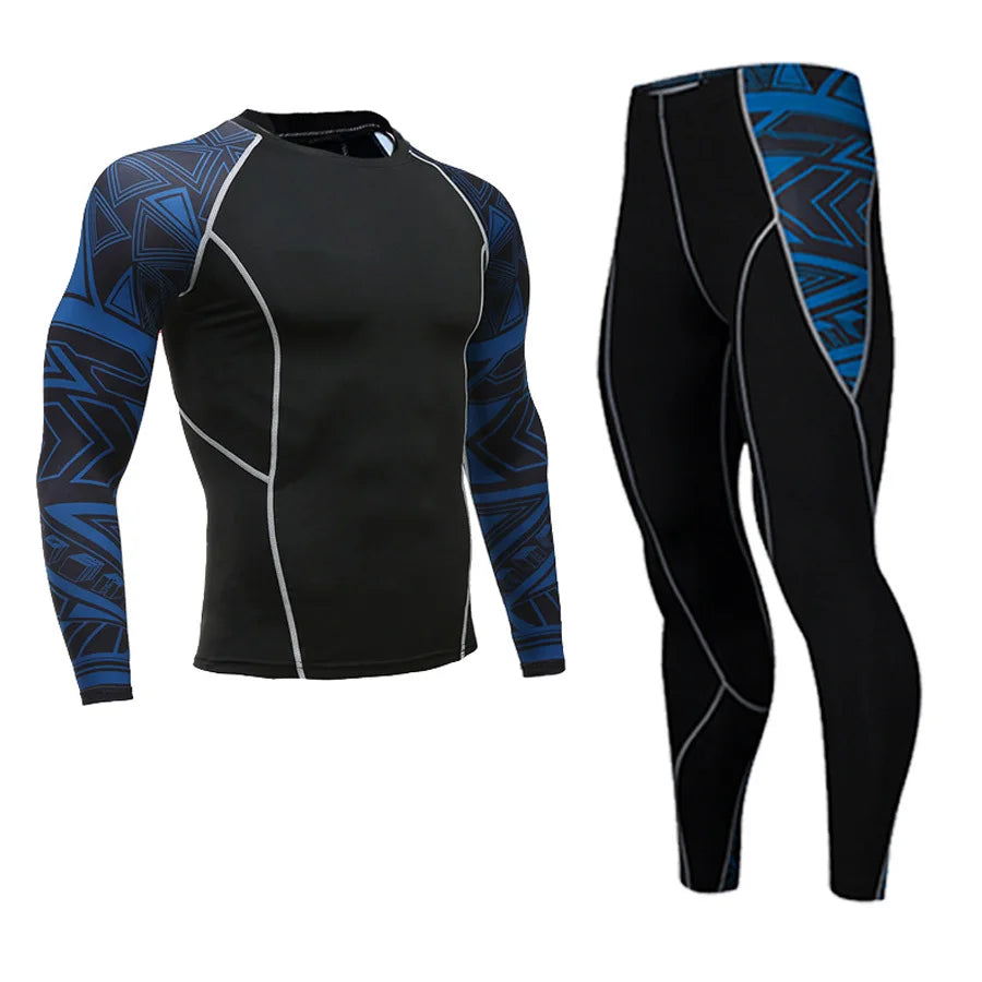 Men's Compression Sportswear Suits Gym Tights Training Clothes Workout Jogging Sports Set Running Rashguard Tracksuit For Men