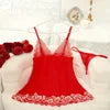 Women Suspender Midi Nightwear Set