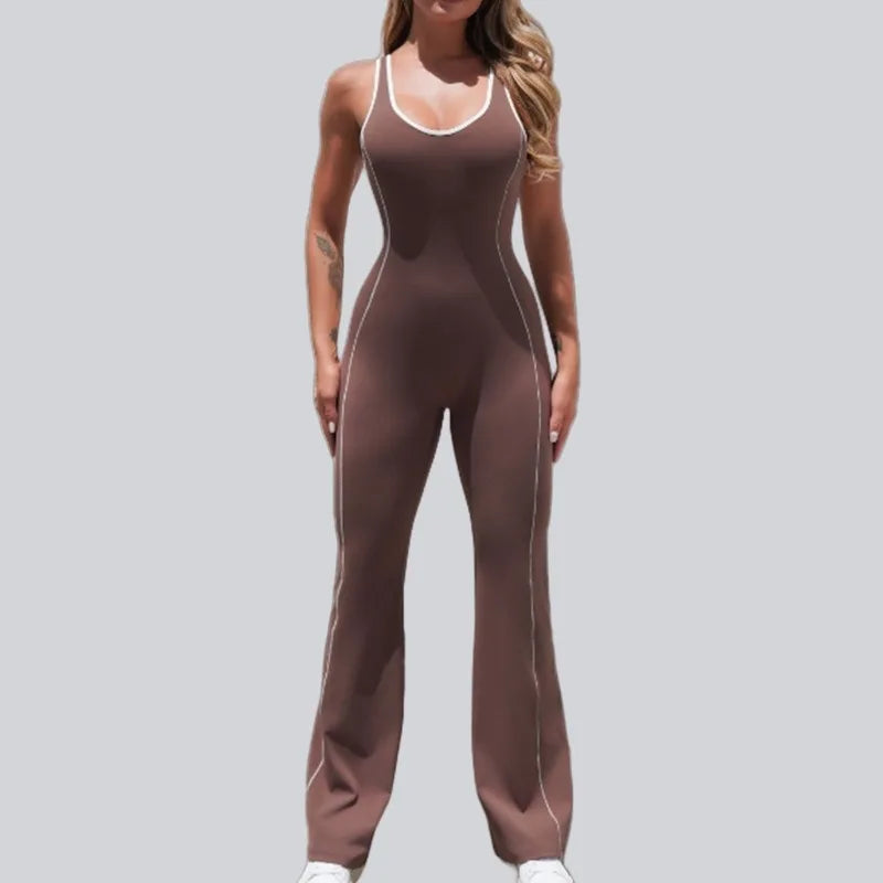 Seamless Backless Yoga Jumpsuit Set