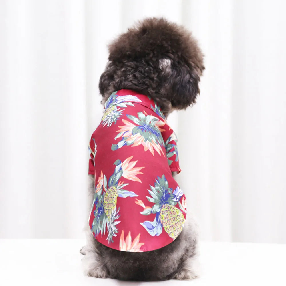 Hawaiian Print Breathable Dog Shirt