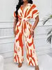 Printed Wide Leg Summer Jumpsuit