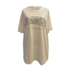 Fashion Women's T-shirts LOS ANGELES Letter Prints T Shirt Women 2021 O-Neck Oversized Loose Short Sleeve Summer Tops Streetwear