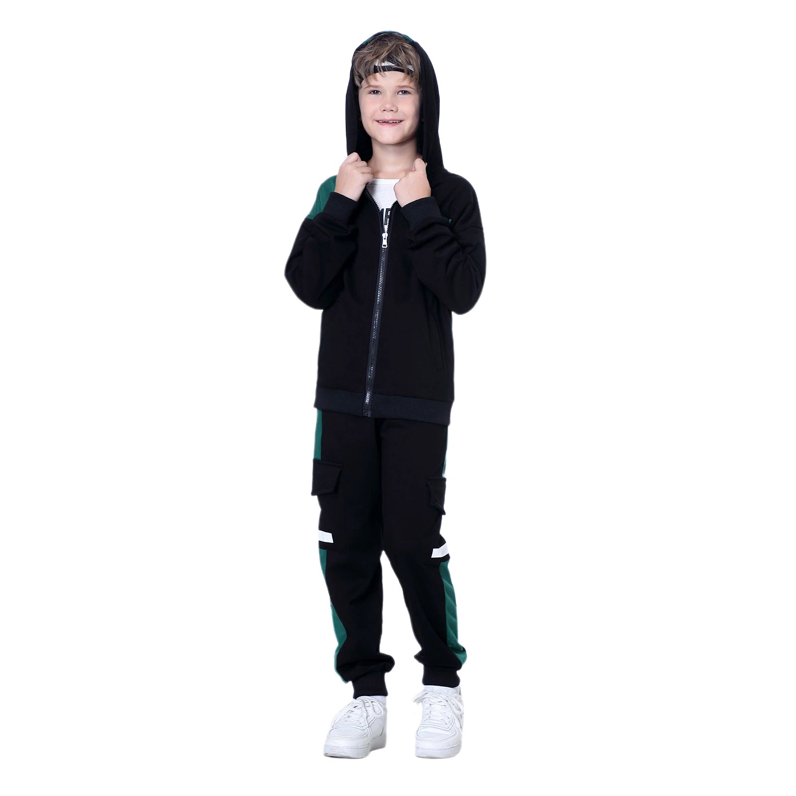 Kids Tracksuits,Teen Boys School Sweatsuits,Fashion Cotton Hooded Tops + Pants Set,Soft Children's Long Sleeve Sportswear