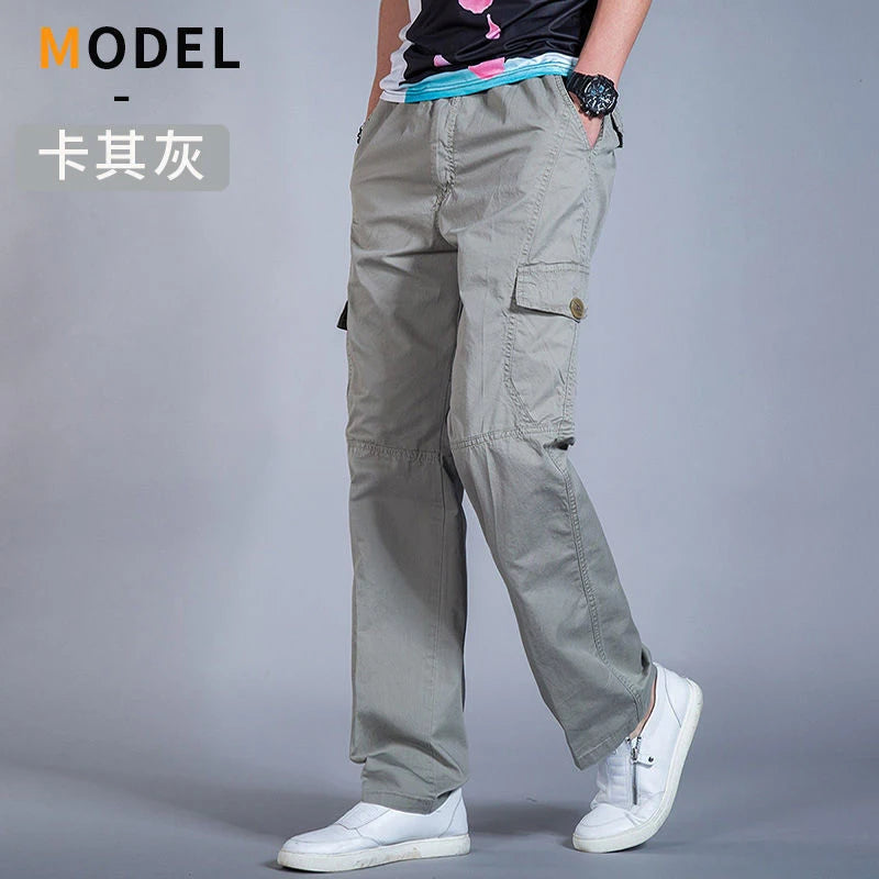 Loose Cotton Cargo Work Pants