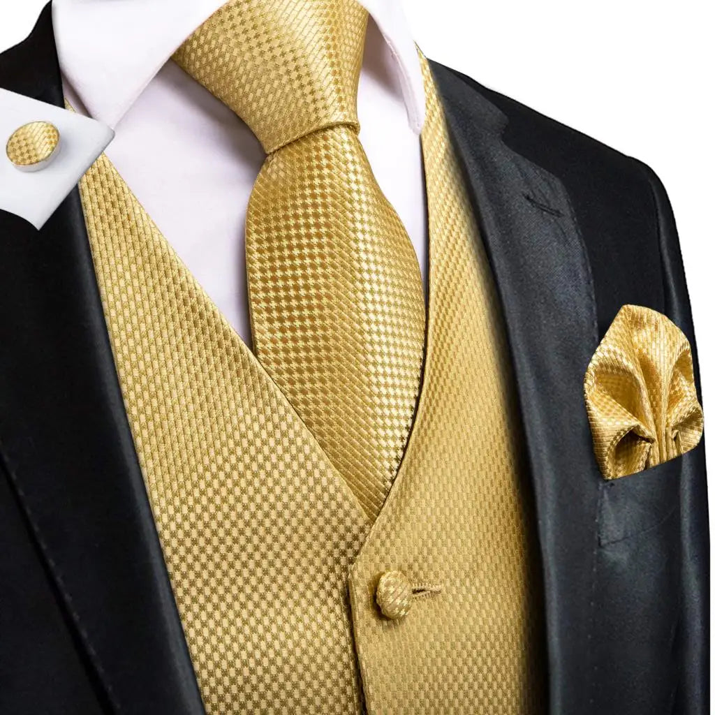 Men’s Silk Jacquard Suit Vest Set