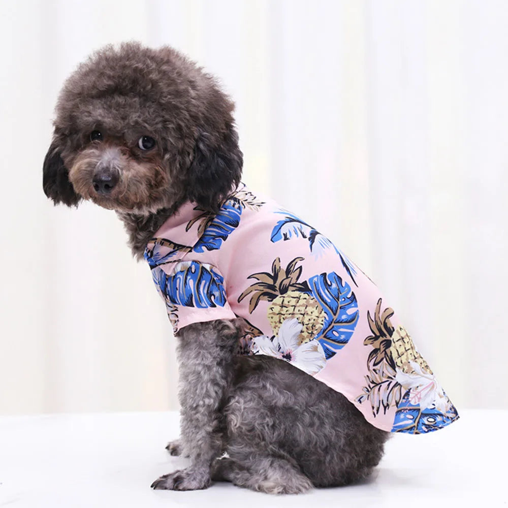 Hawaiian Print Breathable Dog Shirt