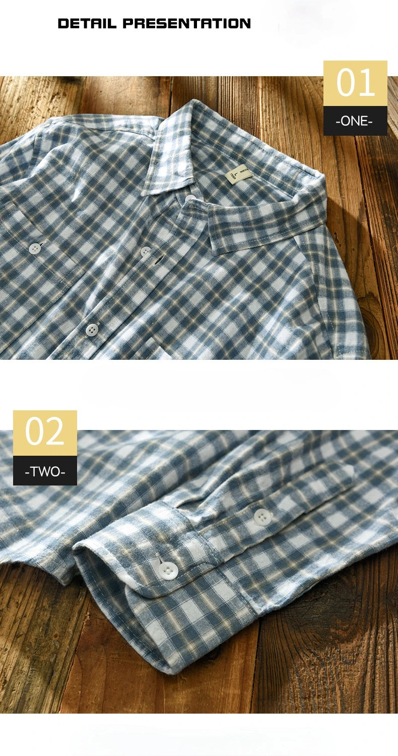 Retro Plaid Multi Pocket Shirt