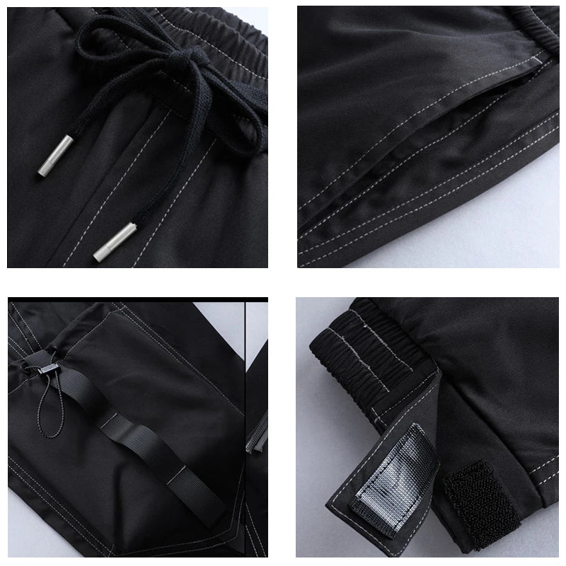 New Joggers Cargo Pants Men Fashion Ribbons Pocket Harem Trousers Sweatpants Men Hip Hop Harajuku Streetwear Casual Pants