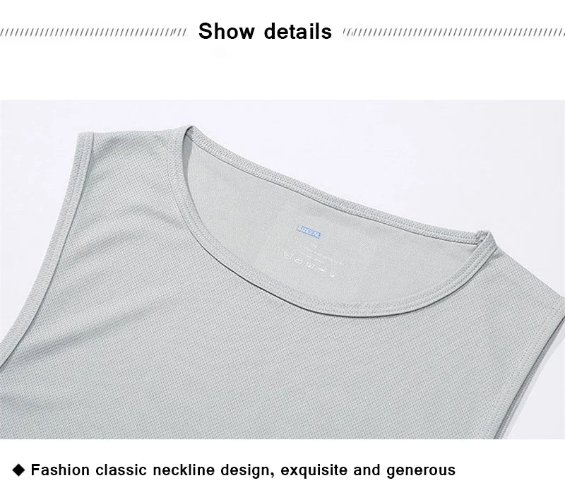 Gym Tank Tops Bodybuilding Fitness Sleeveless T Shirt Men Mesh Printed Workout Stringer Singlets Summer Casual Sports Vest Men