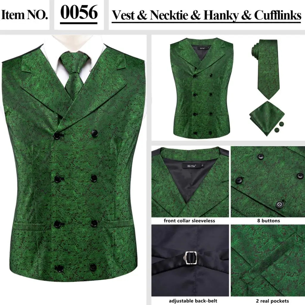 Men’s Silk Jacquard Suit Vest Set