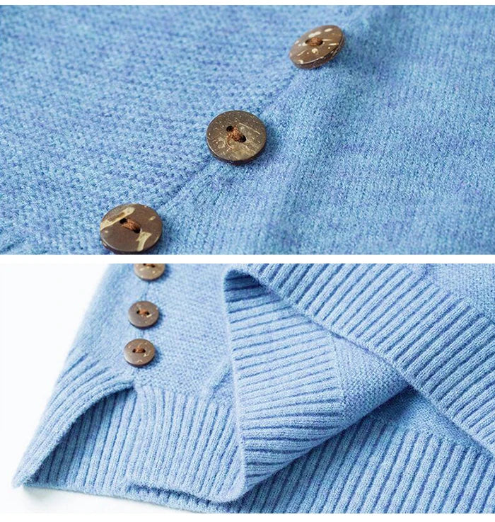 Pink Turtleneck Winter Knit Pullover