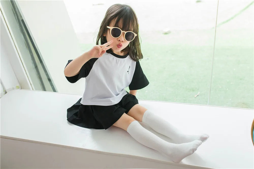 Kids Knee High Cotton Socks