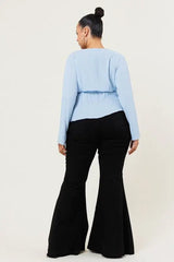 Mid Waist Flared Denim Jeans