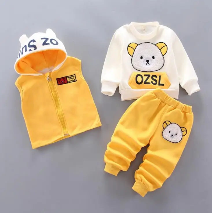 Fleece Hooded Baby Outfit Set