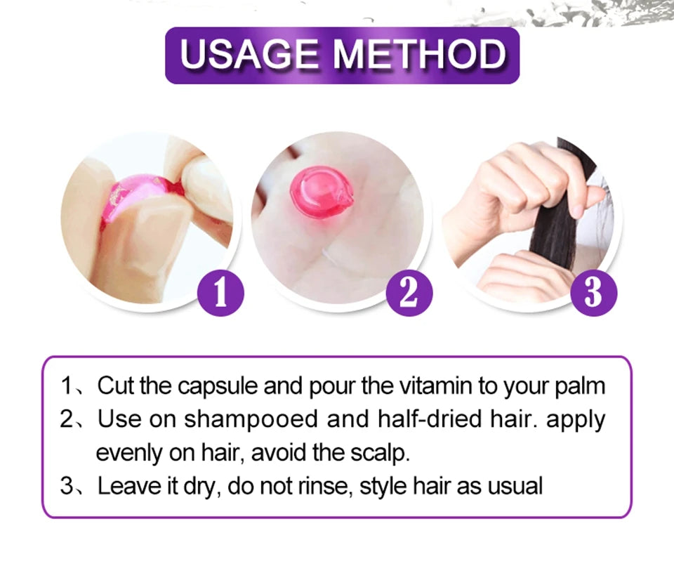 Keratin Vitamin Hair Oil Capsules