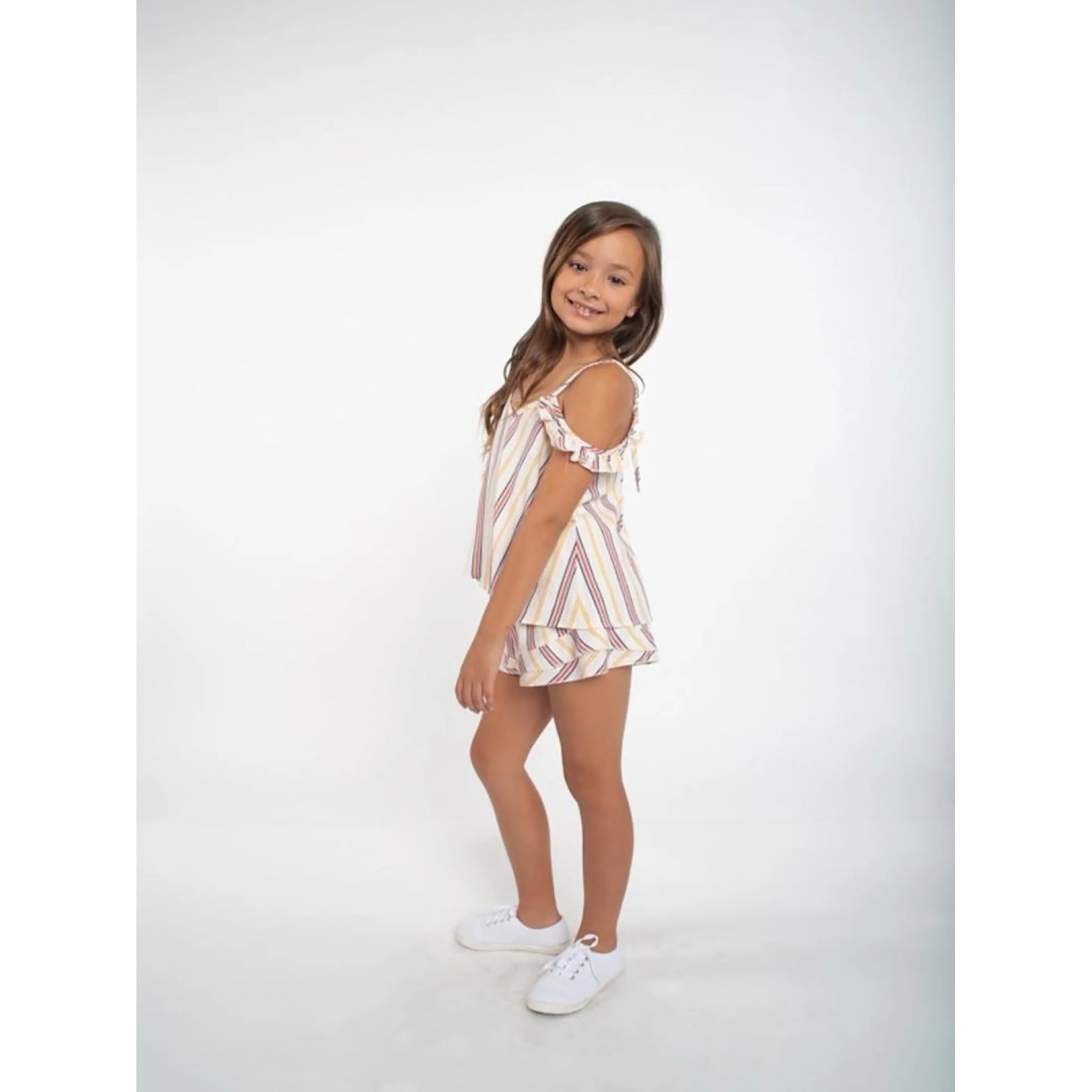 Girls Baja Stripe Swing Top
