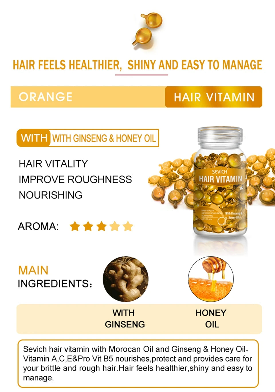 Keratin Vitamin Hair Oil Capsules