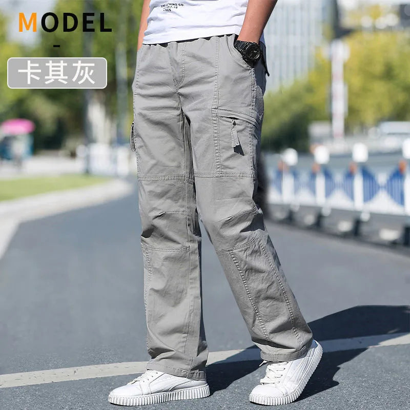 Loose Cotton Cargo Work Pants