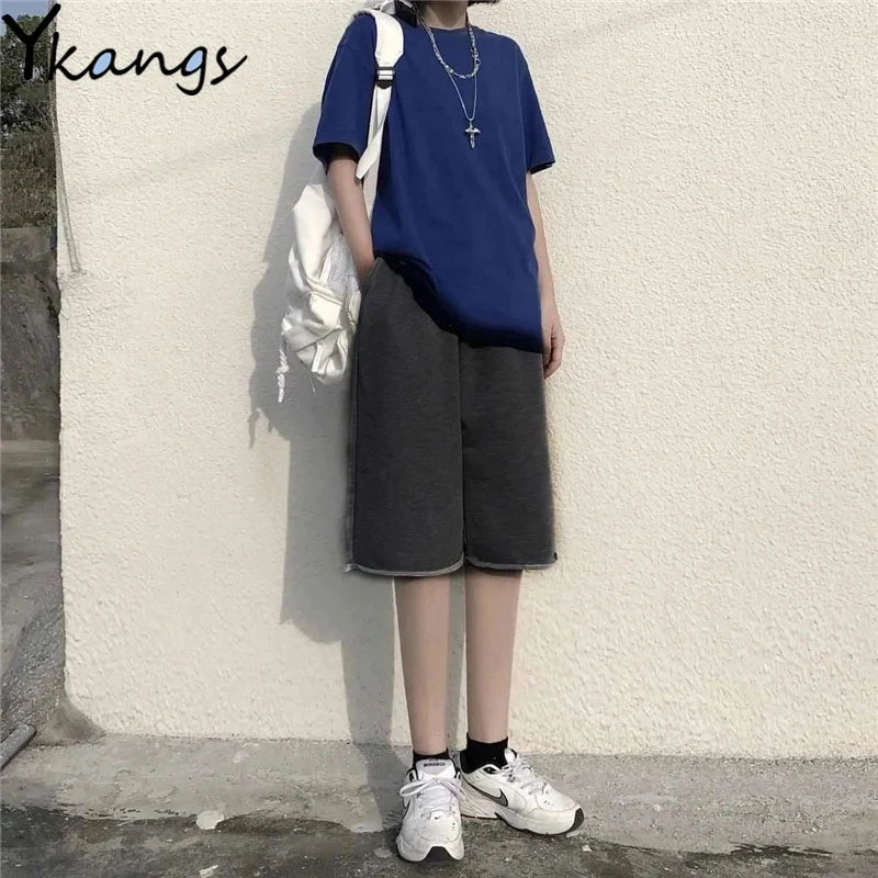 Oversized Graphic Basketball Style Shorts