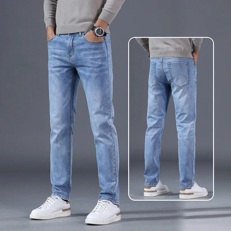 Men’s Stretch Denim Straight-Leg Jeans