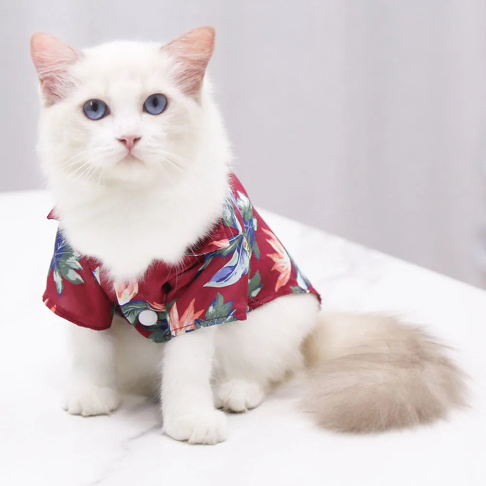 Hawaiian Print Breathable Dog Shirt