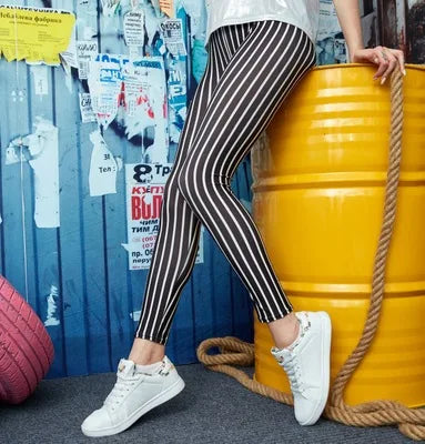 Women Leggings High Waist Cartoon Comic Beauty Print Trousers Soft Female Casual Elastic Pant