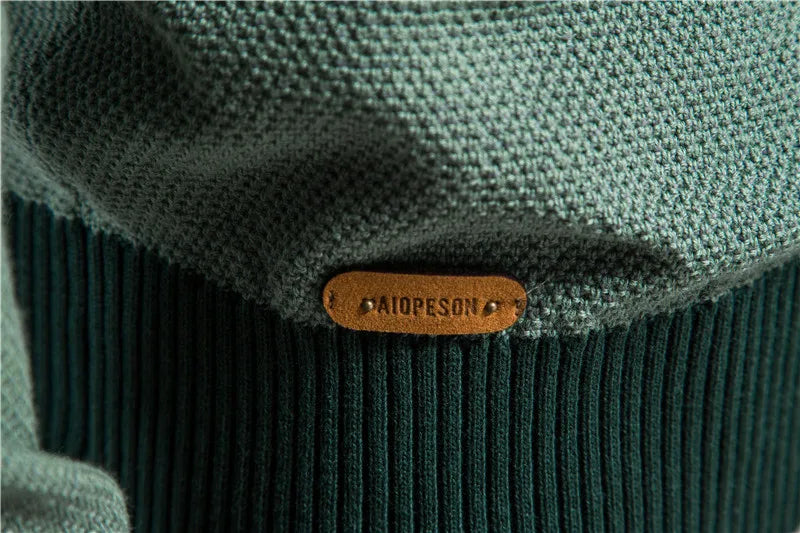 Spliced Cotton Knit Pullover