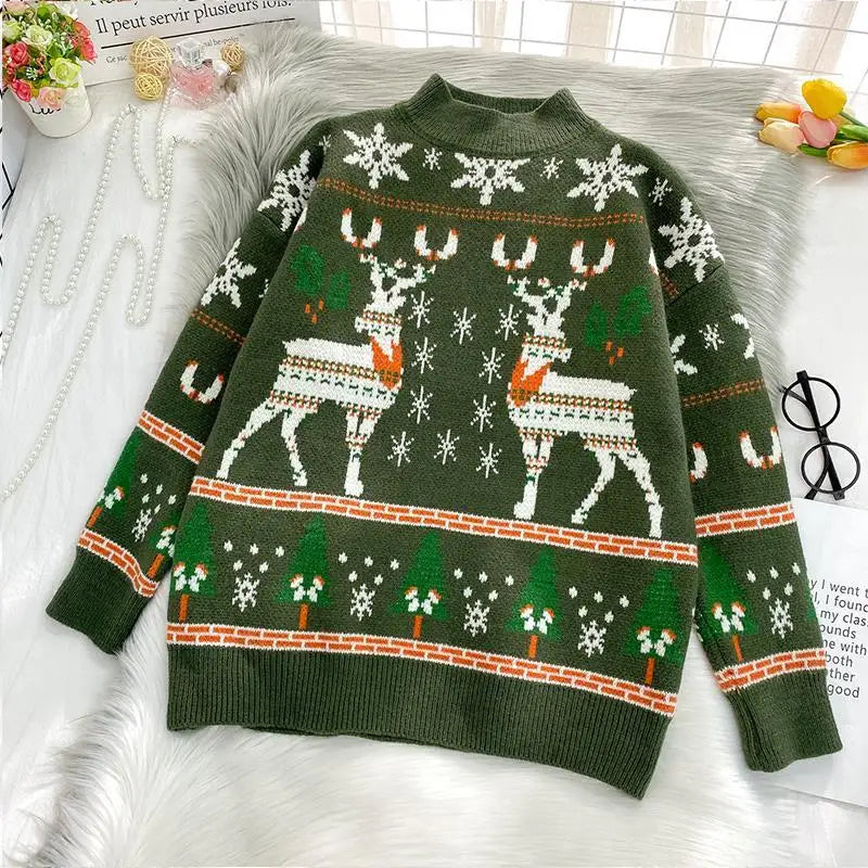 Christmas Loose Knit Pullover Sweater