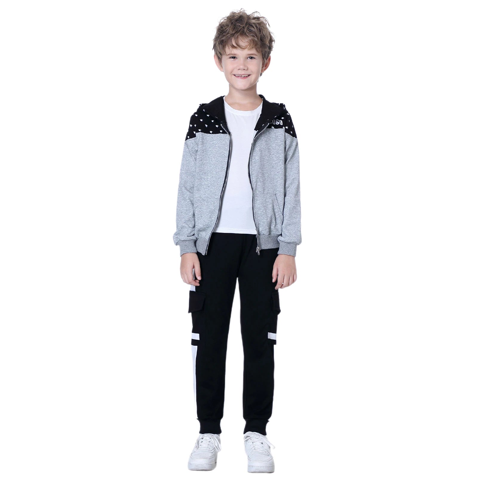Kids Tracksuits,Teen Boys School Sweatsuits,Fashion Cotton Hooded Tops + Pants Set,Soft Children's Long Sleeve Sportswear