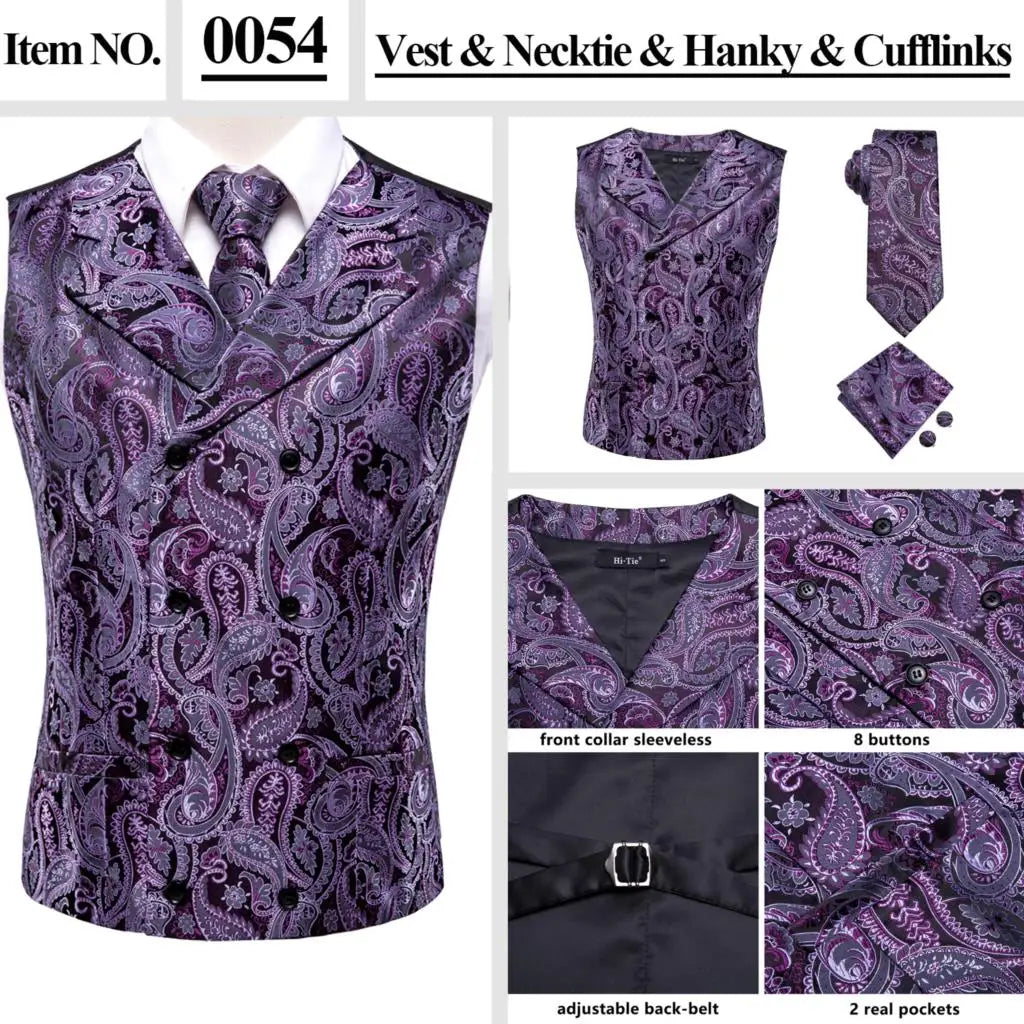 Men’s Silk Jacquard Suit Vest Set