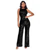 Elegant High-Waisted Sequin Jumpsuit